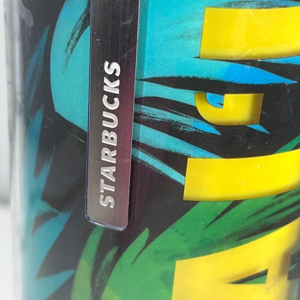 Starbucks Hawaii Collection Travel Mug Straight Sided Plastic Tumbler Palm 16 oz - Picture 5 of 11